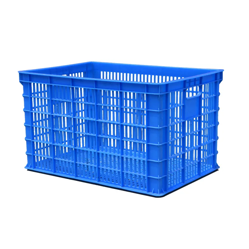 

White thickened plastic turnover basket, fruit fresh supermarket, aquatic seafood cold chain distribution plastic frame