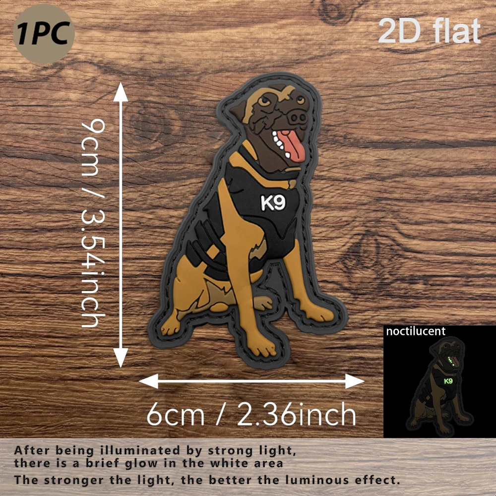 Cartoon Rottweiler Puppy Shaped Patch, 2D Flat Pvc Material with Built-In Glow-In-The-Dark Effect, Reinforced Edges, Supports Repeated Sticking and Removal, Cute and Fun Casual Style, Comes with a Fleece Backing Sticker, Specifications: 1 Piece, Not Easy to Fade or Age, Suitable for Commuter Backpacks, Trendy Storage Bags, Functional Backpacks, and as a Decorative Accessory