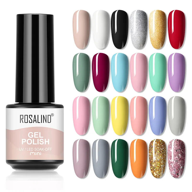 ROSALIND Mini 5 ml Nagelgel-Nagellack, semi-permanente Nagelkunst, DIY, Soak Off Base Matt Top Coat für UV-/LED-Härtung