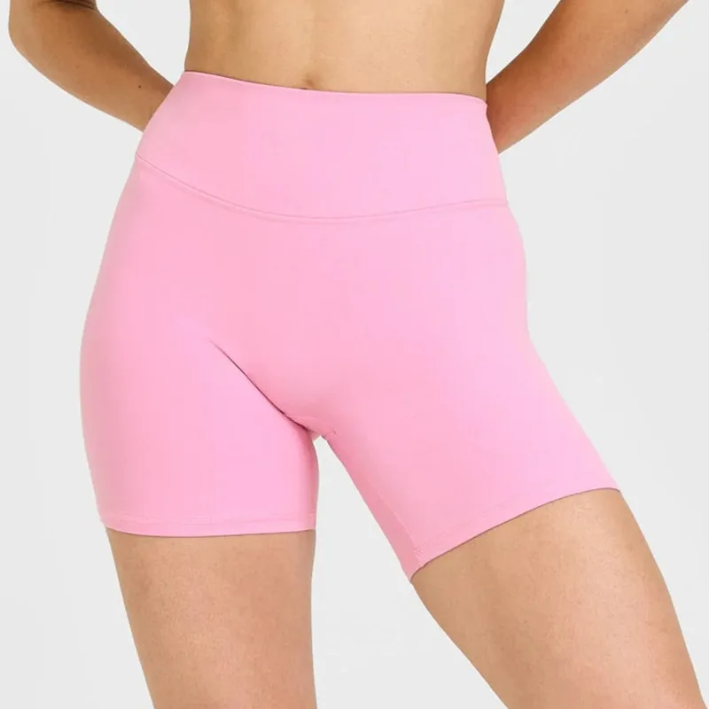 C*B Women High Waist Biker Shorts V Back Seam Scrunch Butt Yoga Shorts High Stretch Gym Pilates Workout Sports Active Shorts