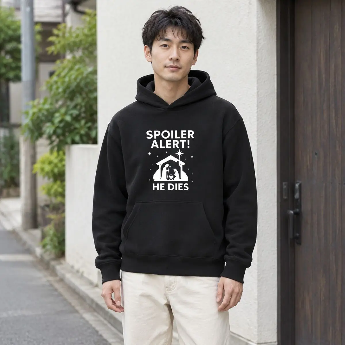 Spoiler Alert He Dies Funny Nativity Scene Autumn and winter new men's and women's hooded sweatshirts