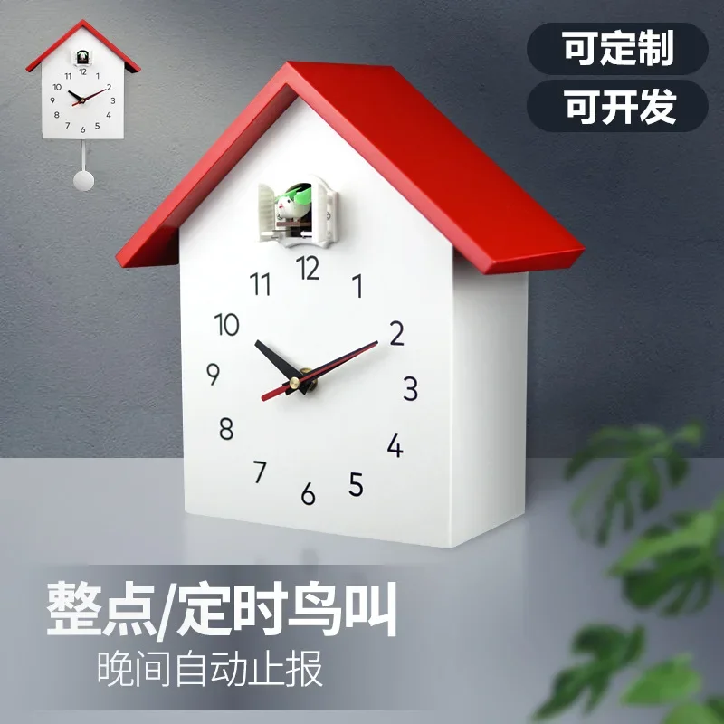 Retro Traditional Handcrafted Cuckoo Clock for Wall Art Volume Control Night Mode Wooden House Home Decor Gifts for Family