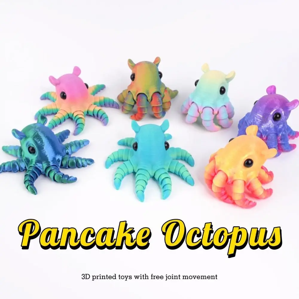 

PLA Plastic 3D Printed Octopus Model Multi-jointed Movable Octopus Desktop Ornaments 7 Colors Animal Simulation Model Children's