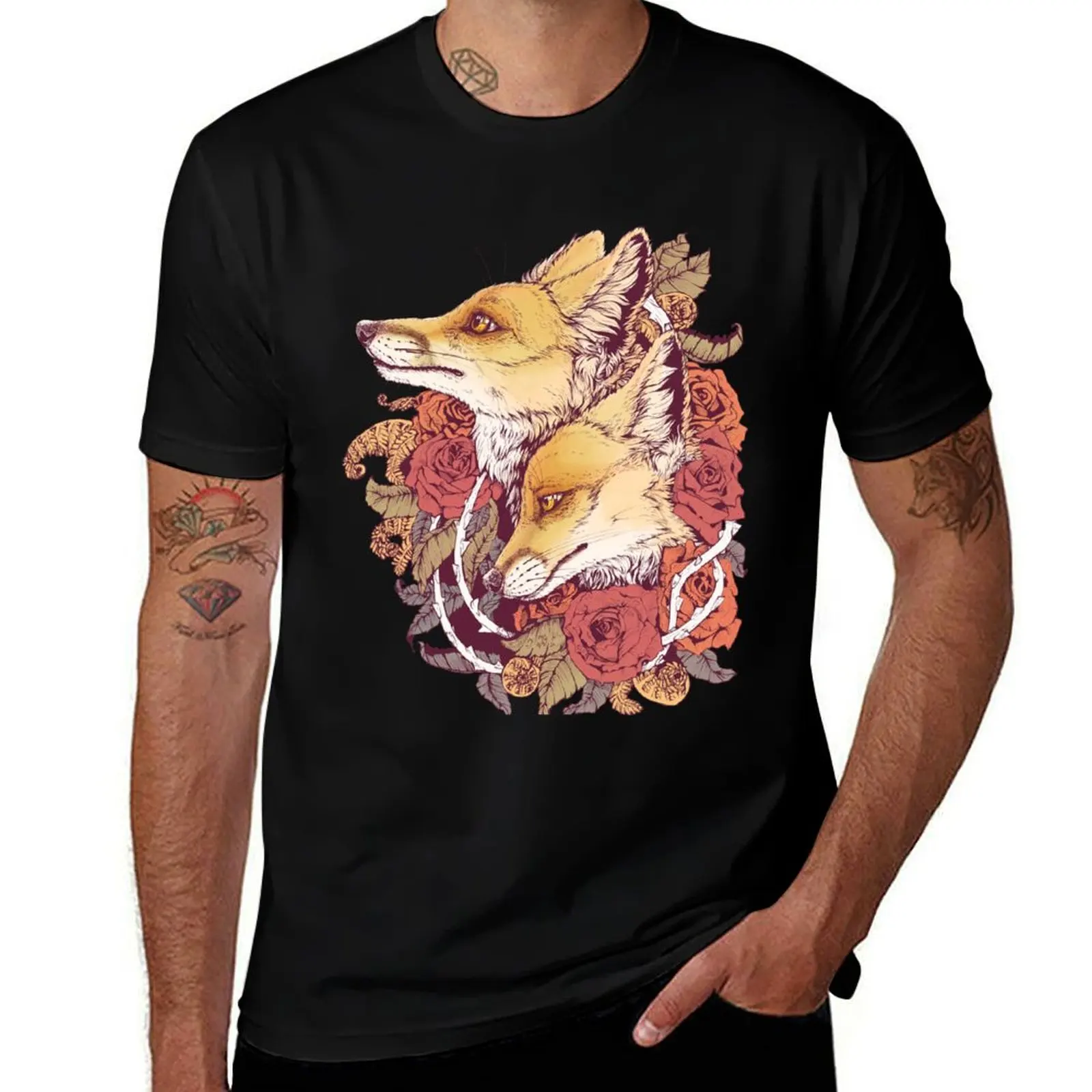 

Red Fox Bloom T-Shirt new gifts and t-shirts plus size clothes summer clothes oversize t-shirts man mens shirts graphic tee