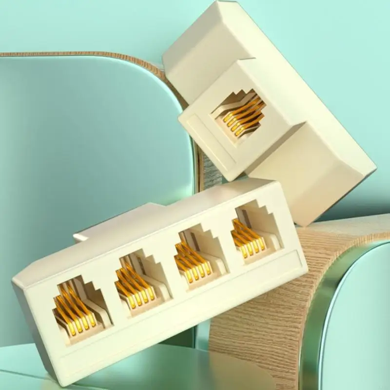 4 Vias RJ11 Socket Telephone Splitter Adapter Suporte 6p4c 6p2c para telefones e máquinas fax, conexão sem problemas