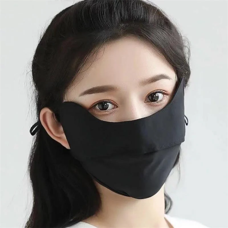 Breathable Ice Silk Eye Protection Masks Adjustable Cool Anti-UV Sun Face Cover Outdoor Cycling Hiking Sun Protective Face Masks