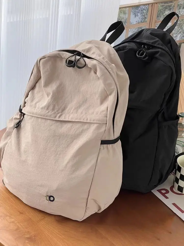 Korean Version Washed Nylon Lightweight Large Capacity Travel Backpack Casual Simple and Portable College Student Backpack