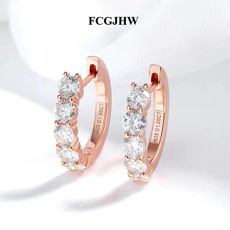 FCGJHW Each 0.2CT 3.5mm GRA Certified Moissanite Earrings for Women Classic Sparkly Bridal Jewelry S925 Plated 18K 2026