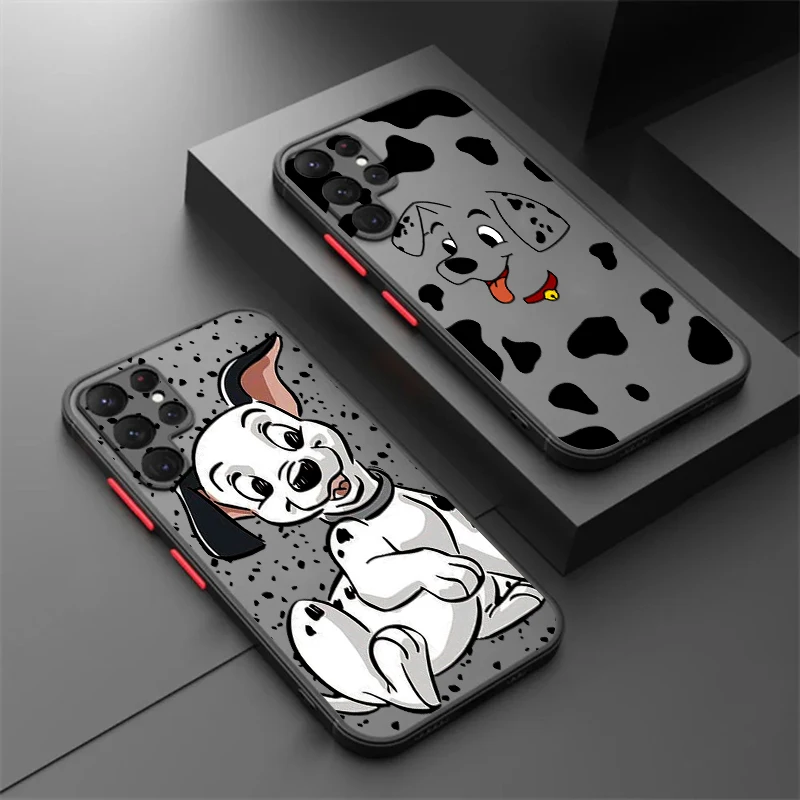 Design101 Spotted Dog Cartoon Frosted Translucent For Samsung Note 20 A35 A03 A54 A31 A22 A34 A14 A24 A04 A55 5G Funda