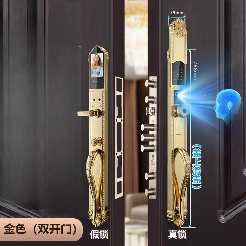 

3D facial recognition American smart lock villa double door home security door fingerprint password lock