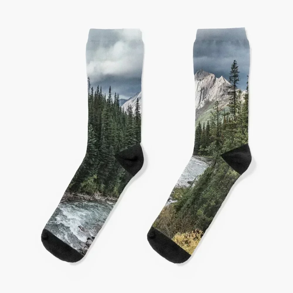 

Jasper National Park Mountain Landscape Socks soccer anti-slip cartoon Men's Socks Women's