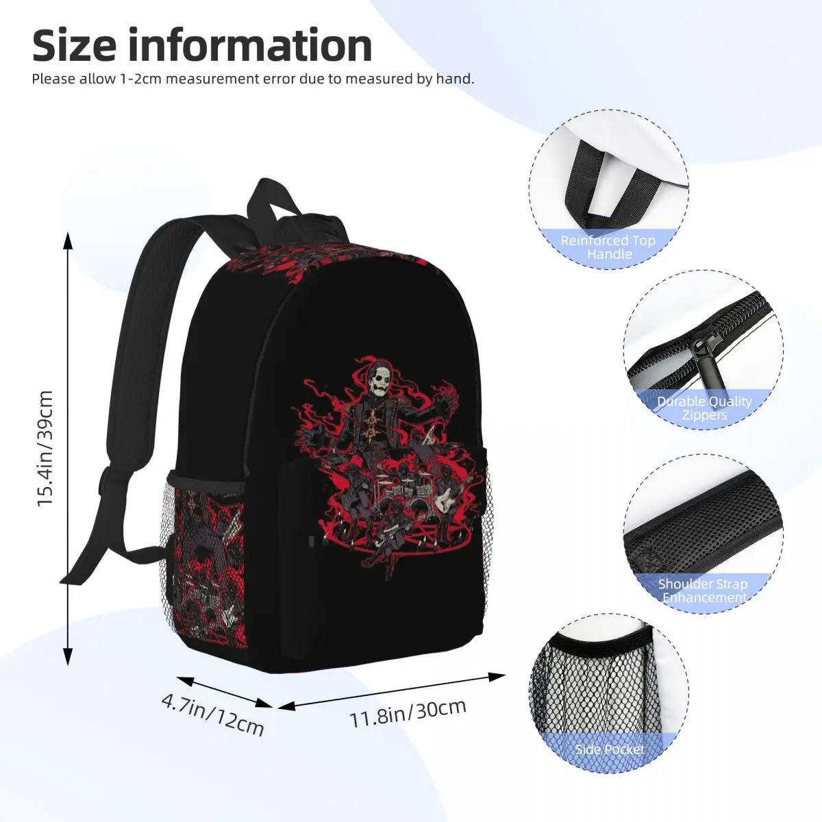Tobias Forge Ghost Backpack Student BookBag Children School Bag Laptop Shoulder Bags for Boys Girls