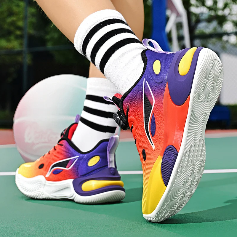 

New Design Fashion Children's Sneakers Size 31-40 Breathable Brand Basketball Shoes Boys Trainers Button Sports Shoes Kids 2025