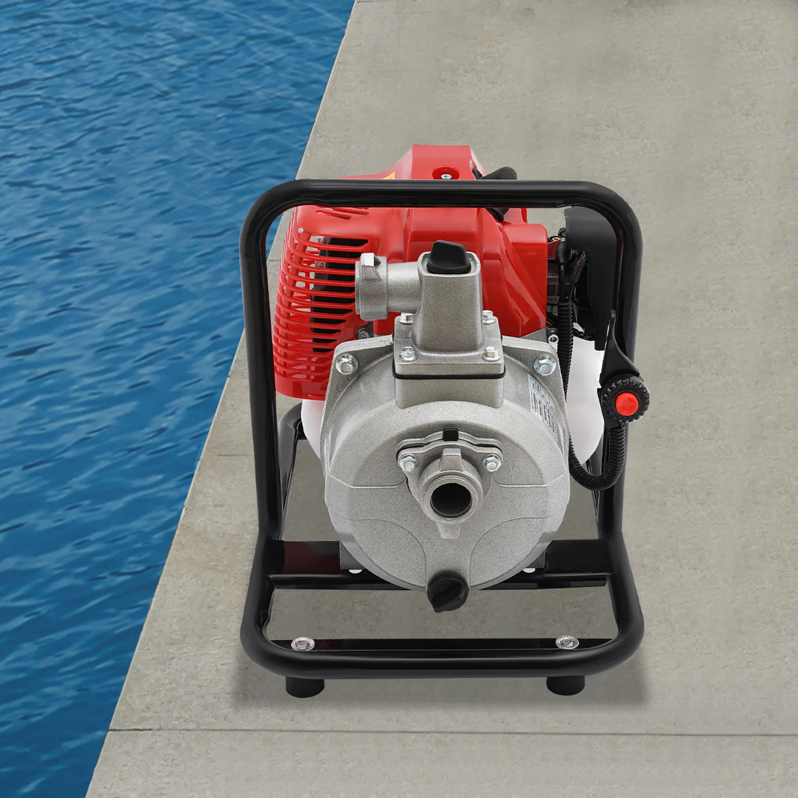 

43CC 1,7HP 2-тактный водяной насос с газовым двигателем 1,2 кВт Портативный водяной насос 6500 об/мин Насос высокого давления с воздушным охлаждением