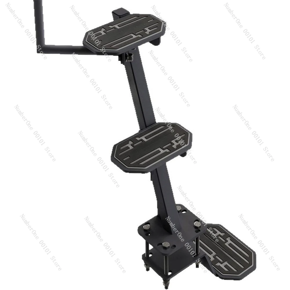 Heavy duty marine trailer steps with handrails anti-skid mat marine trailer tongue pedal trailer boarding device