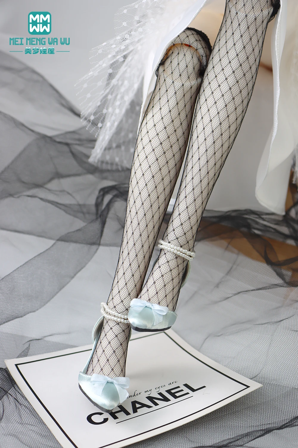 

Fits 1/3 BJD DD SD Doll shoes accessories 7.5cm Stylish pearl chain heeled leather shoes pink, black, red