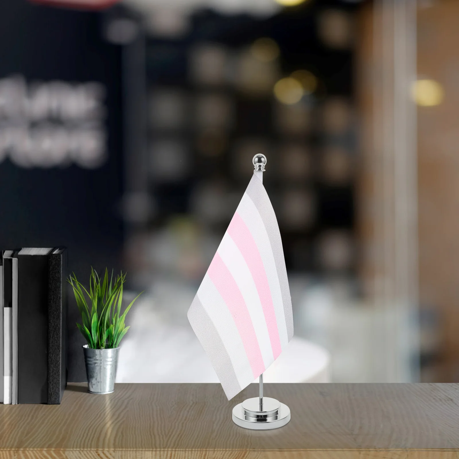 

Rainbow Table Decorations Flag Stand Set Desk Pride Month Polyester Party Flags