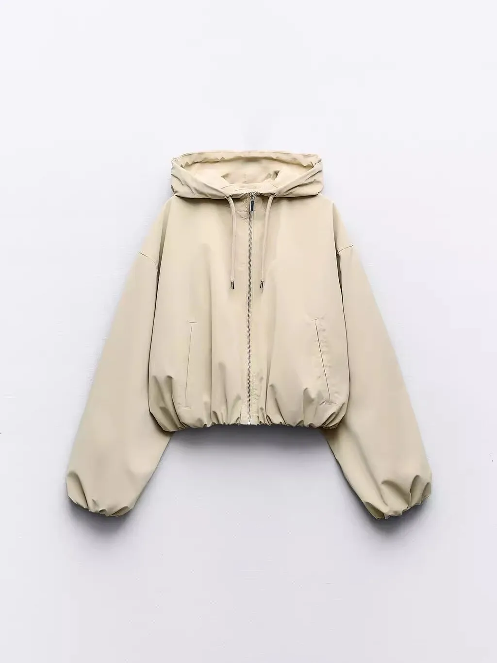 

Новое весеннее поступление, женская свободная верхняя одежда с капюшоном на молнии, клеенная верхняя одежда Jaet 30542 72, модная универсальная све