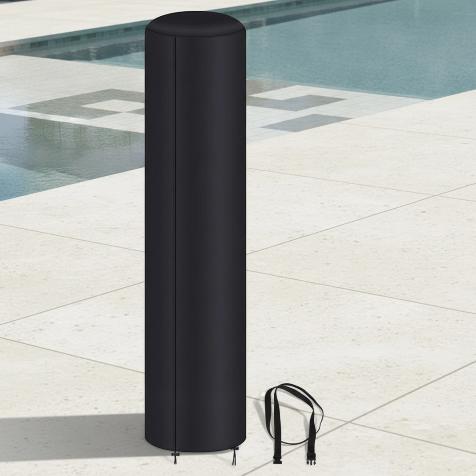Cylindrical Solar Shower Shielding Cover Weatherproof 210D Oxford Cloth Solar Shower Cover Dustproof Easy to Secure