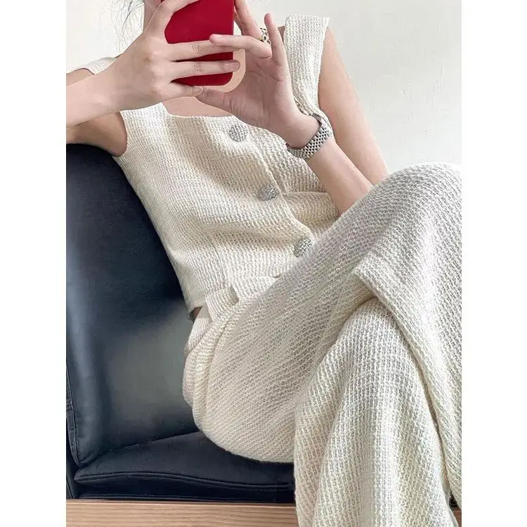 Ropa de verano con conjunto de Top adelgazante de alta calidad, pantalones de traje de estilo único Chic a la moda