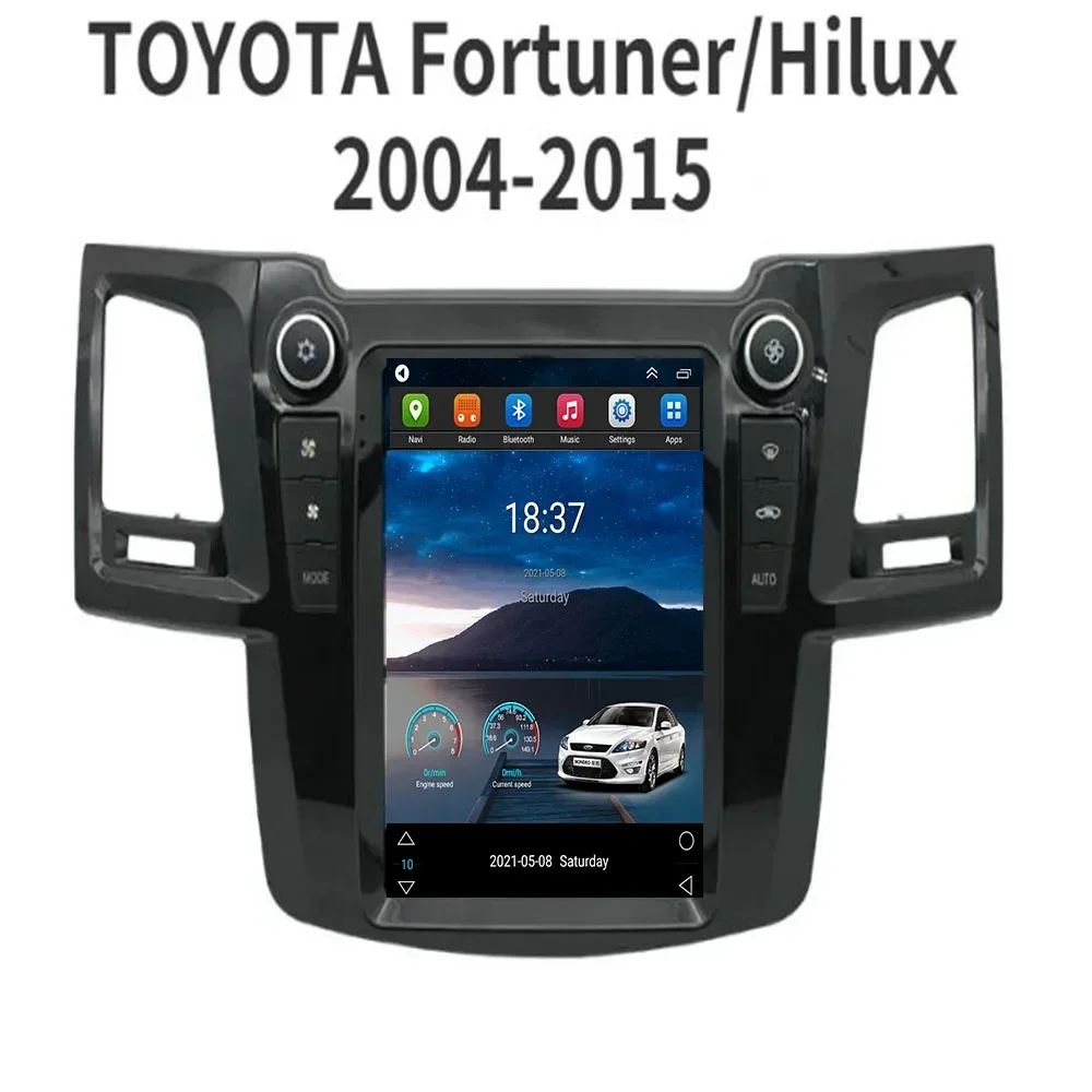 For Toyota Fortuner/Hilux 2007-2015 For Tesla Style Screen Car Radio Multimedia Video Player Navigation Android14.0 No 2din