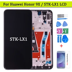 Pantalla LCD de 6,59 pulgadas para Huawei Honor 9X, montaje de digitalizador con pantalla táctil, marco de STK-LX1