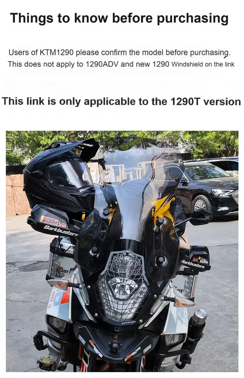 For KTM1050ADV 1090ADV 1190ADV 1290T version 1050adv 1090adv 1190adv 1290T modified front windshield and heightened windshield