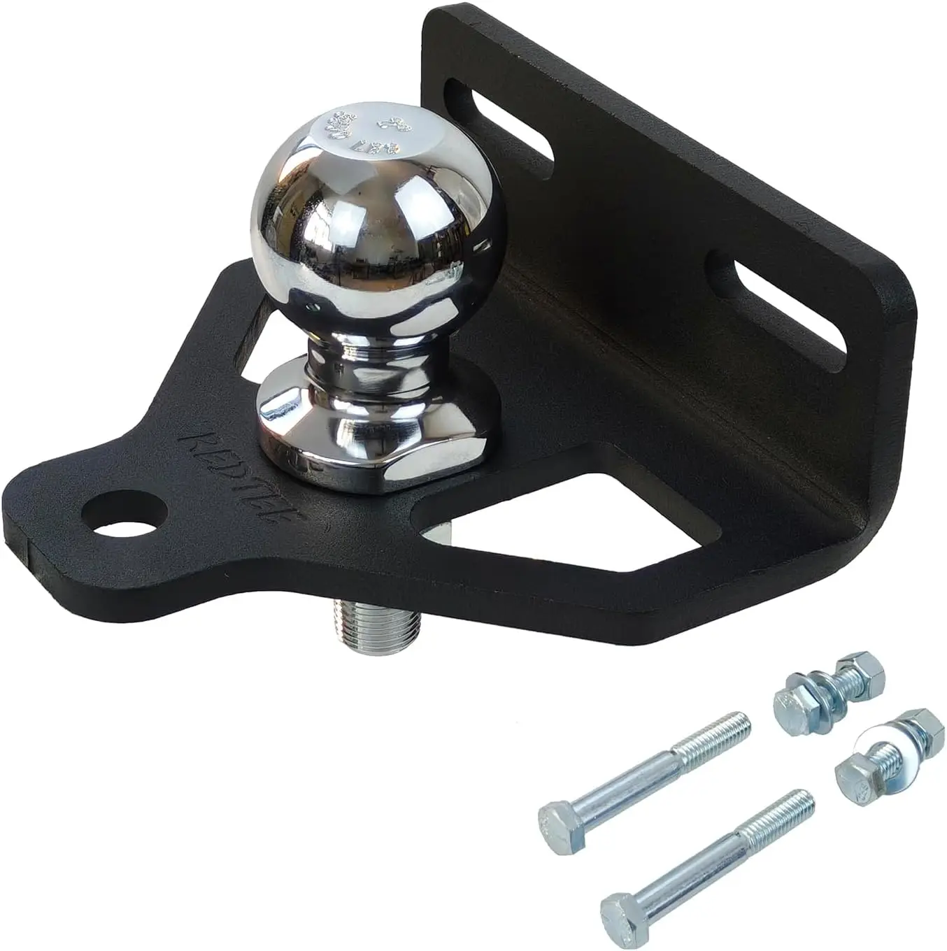 

Heavy Duty Zero Turn Lawn Mower Trailer Hitch, 8mm Steel, Universal Fit 2.5'-5.0', Chain Slot, Includes Bolt & 2' Hitch Ball