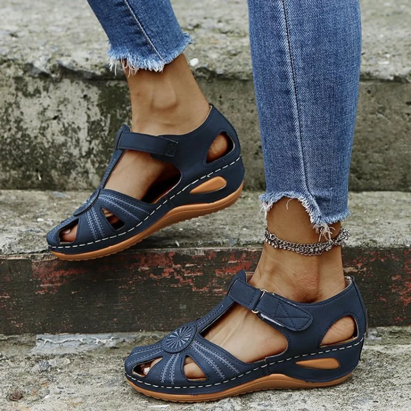 

2023 Casual Women Summer Wedges Sandals Comfy Peep Toe Snake Print Women Beach Sandals Female Sandalias Mujer Verano