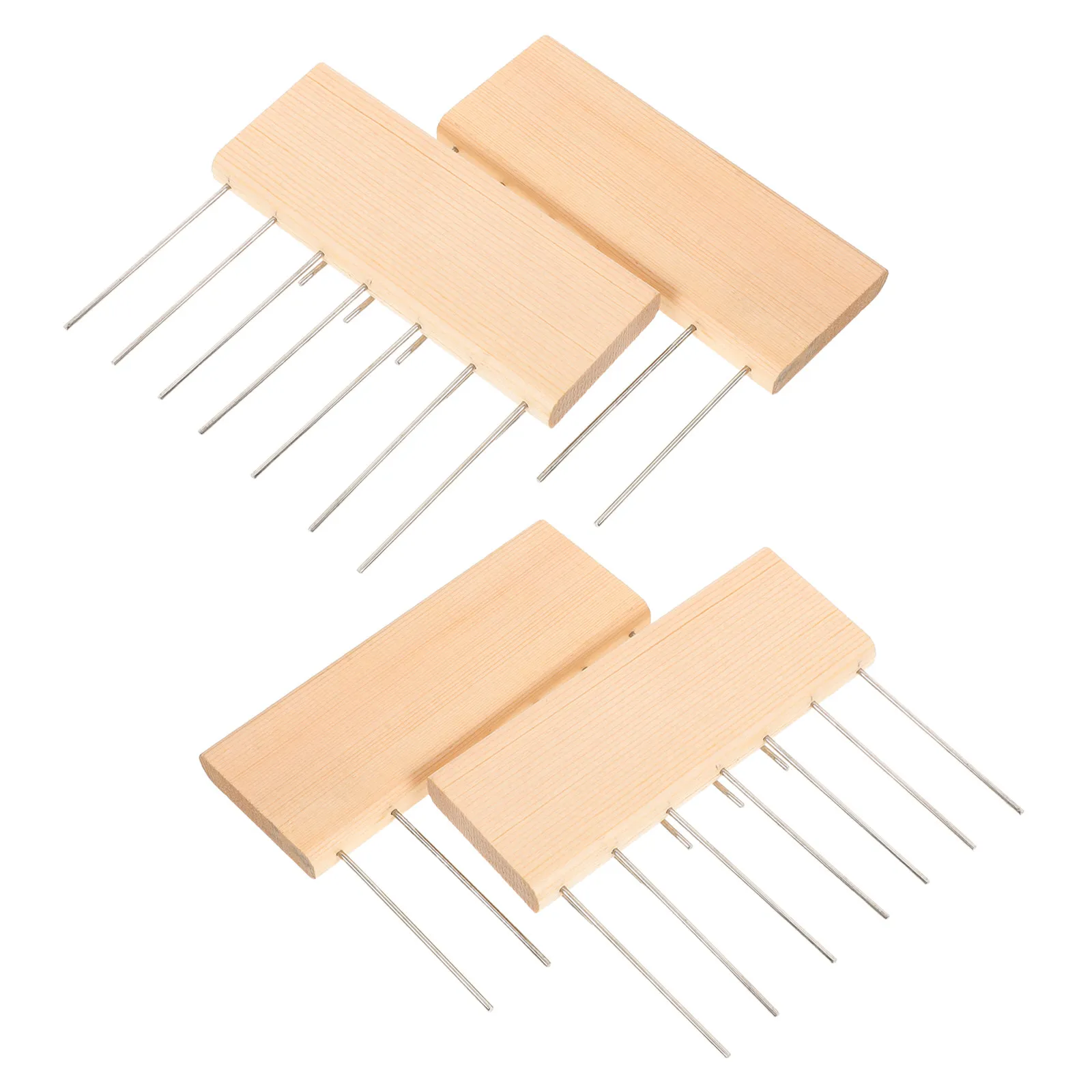 4Pcs Textured Paint Combs with Wood Handle – Fluid Art Tools for Canvas, Marbling & Decorative Painting
