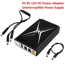 5V 9V 12V DC Power Adapter UPS Large Capacity Backup Power Supply Built-in Adapter Uninterruptible Power Supply for WiFi Router