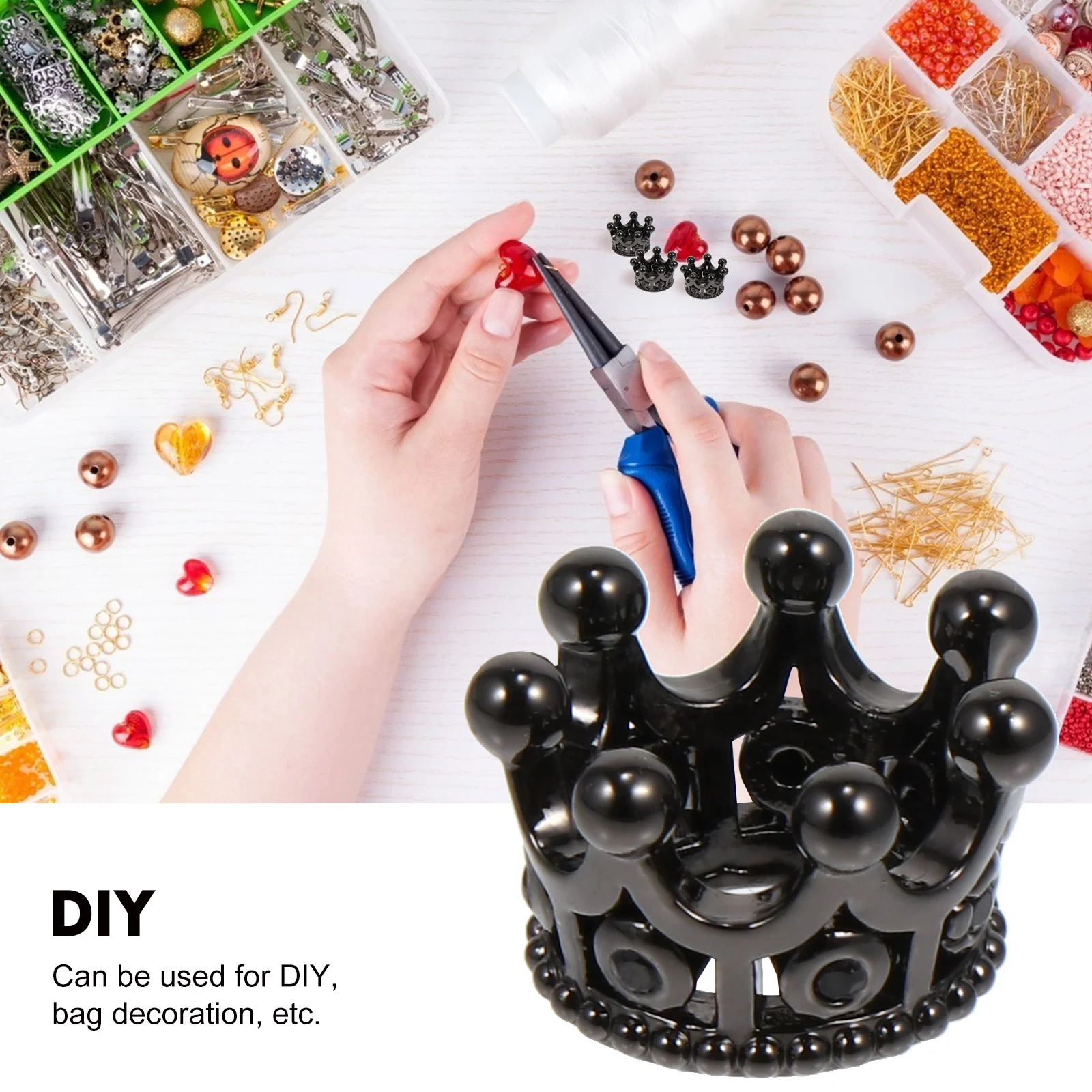 20 pçs mini coroa encantos cobre zircão adornos tamanho pequeno jóias artesanato materiais para colar pingente brinco fazendo