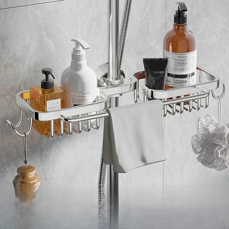 1pcs Bathroom Storage Rack Shower Head Storage Basket Shower Head Storage Rack Suitable for Bathroom Shower Head Kitchen Fauce
