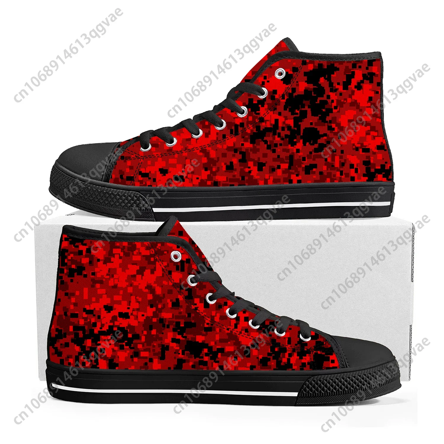 Camo Red Balck High Top High Quality Sneakers Mens Womens Teenager Canvas Camo Navy Sneaker Casual Couple Shoes Custom Shoe