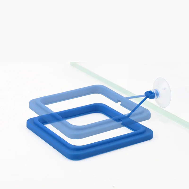 Floating Fish Food Feeder Ring - Square Circle Aquarium Station with Suction Cup, Easy Food Dispenser, Space-Saving Design image 4