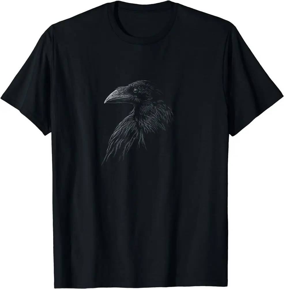 Mystical black raven illustration crow artwork T-Shirt Size S-5XLHigh Quality 100%Cotton Short Sleeve