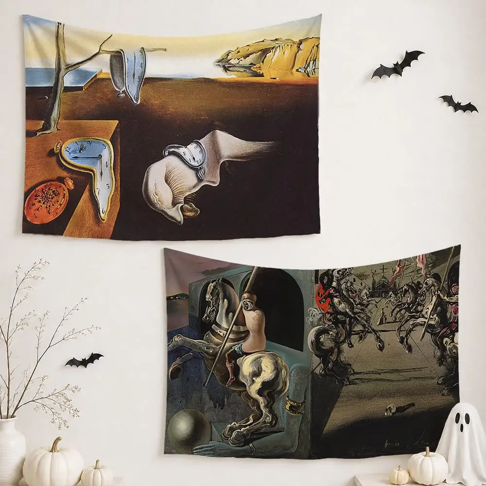 Art Salvador Dali Tapestry Custom Living Bedroom Party Dormitory interior Wall bohemian Decoration Attached clip