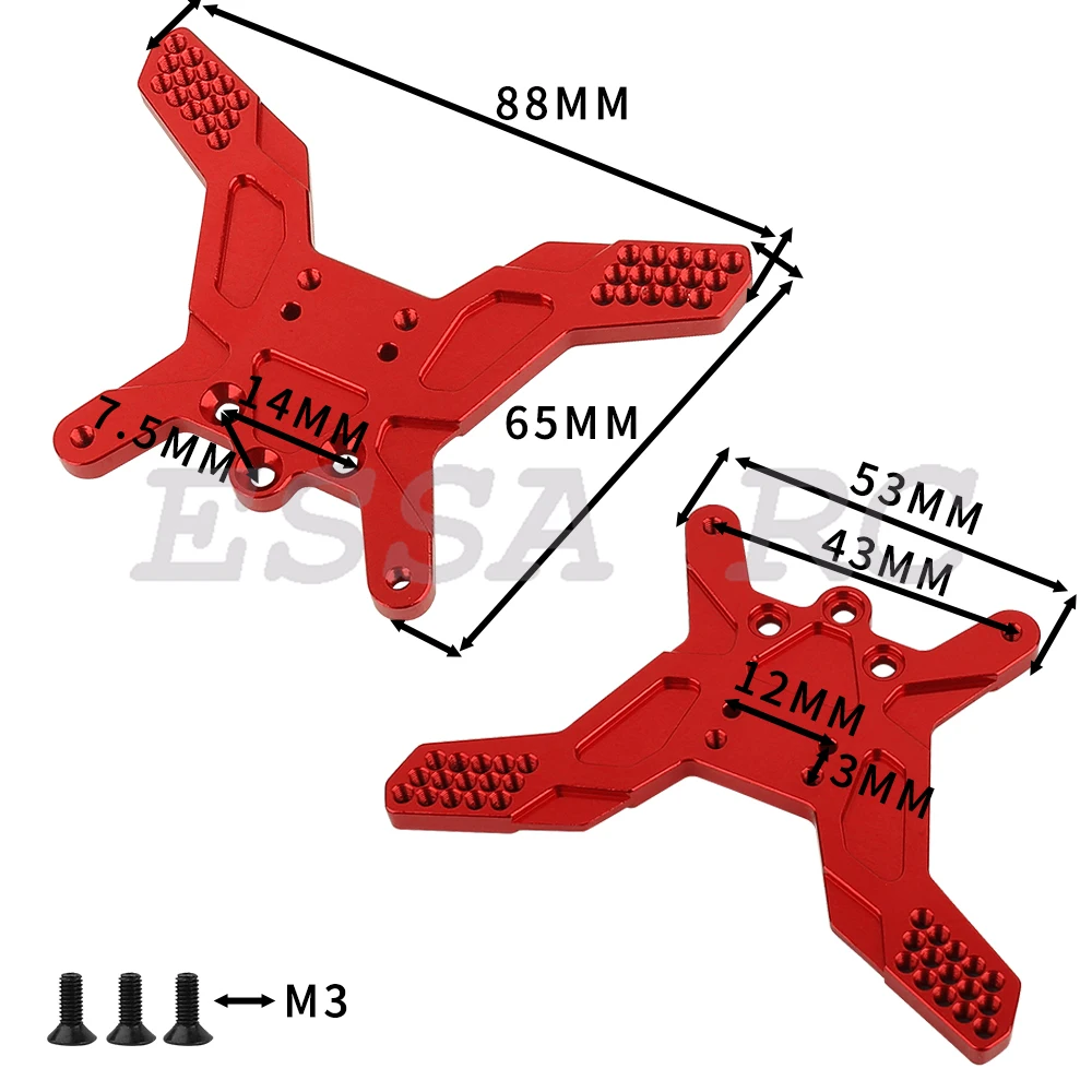 금속 합금 프론트 리어 쇼크 타워 댐퍼 스테이 마운트, Tamiya TT02B TT-02B 1/10 RC 카 업그레이드 부품 액세서리