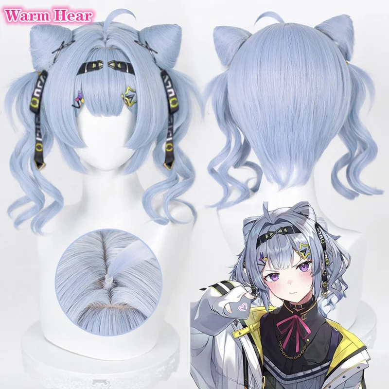 Vtuber NIJISANJI Zaion LanZa Kotoka Torahime Meloco Kyoran Doppio Dropscythe Ver Vermillion Hex Haywire Cosplay Wig A Wig Cap