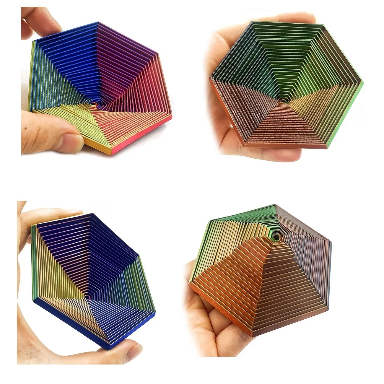 3D Printed Hexagonal Spiral Tower Magical Illusion, Three-dimensional Rotation Decompression Artifact, Creative Gift Board Game