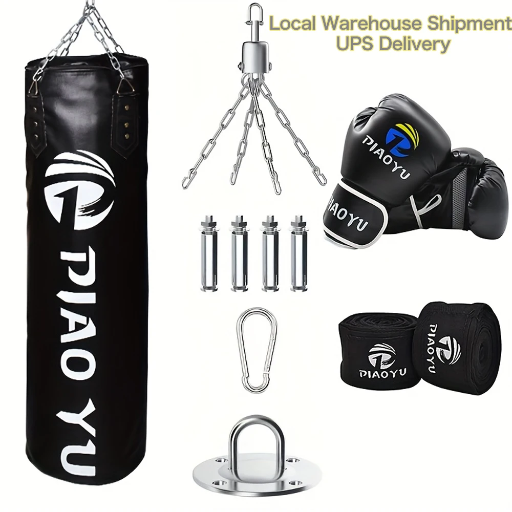 

150cm/59in Adult Boxing Training Sandbag, Muay Thai Training Set, Indoor Taekwondo Training Protective Gear