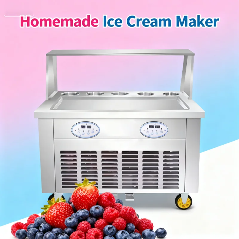 Hot Selling Commercial Stainless Steel Deep Fried Ice Cream Machine Large Single Pot Stir Fried Yogurt Machine