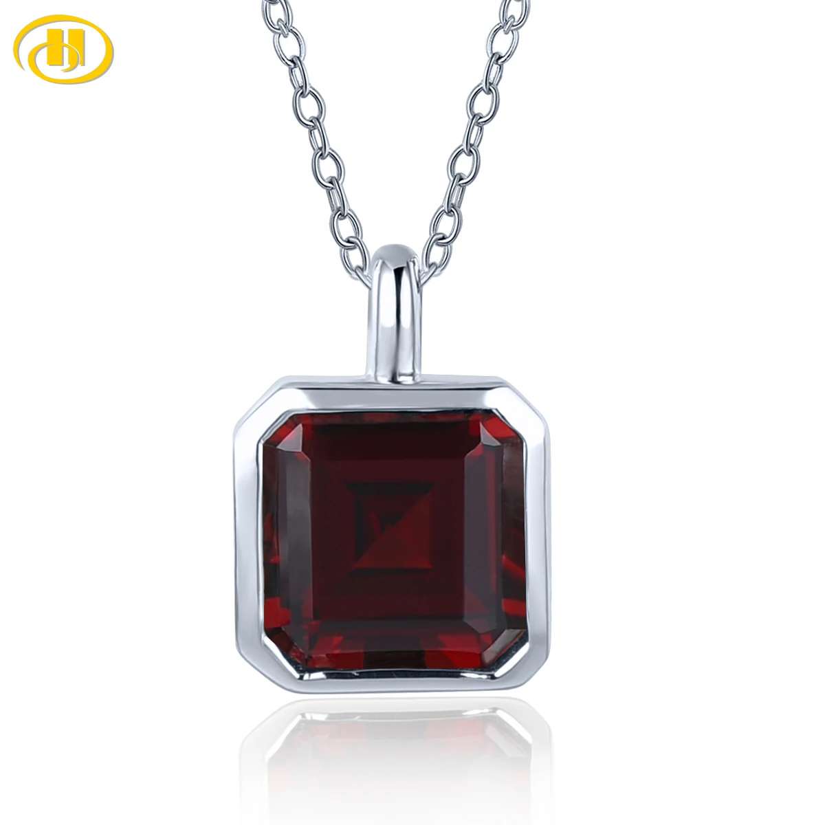 

Natural Garnet Solid Sterling Silver Pendants 1.2 Carats Genuine Birthstone Simple Classic S925 Silver Fine Jewelry Design