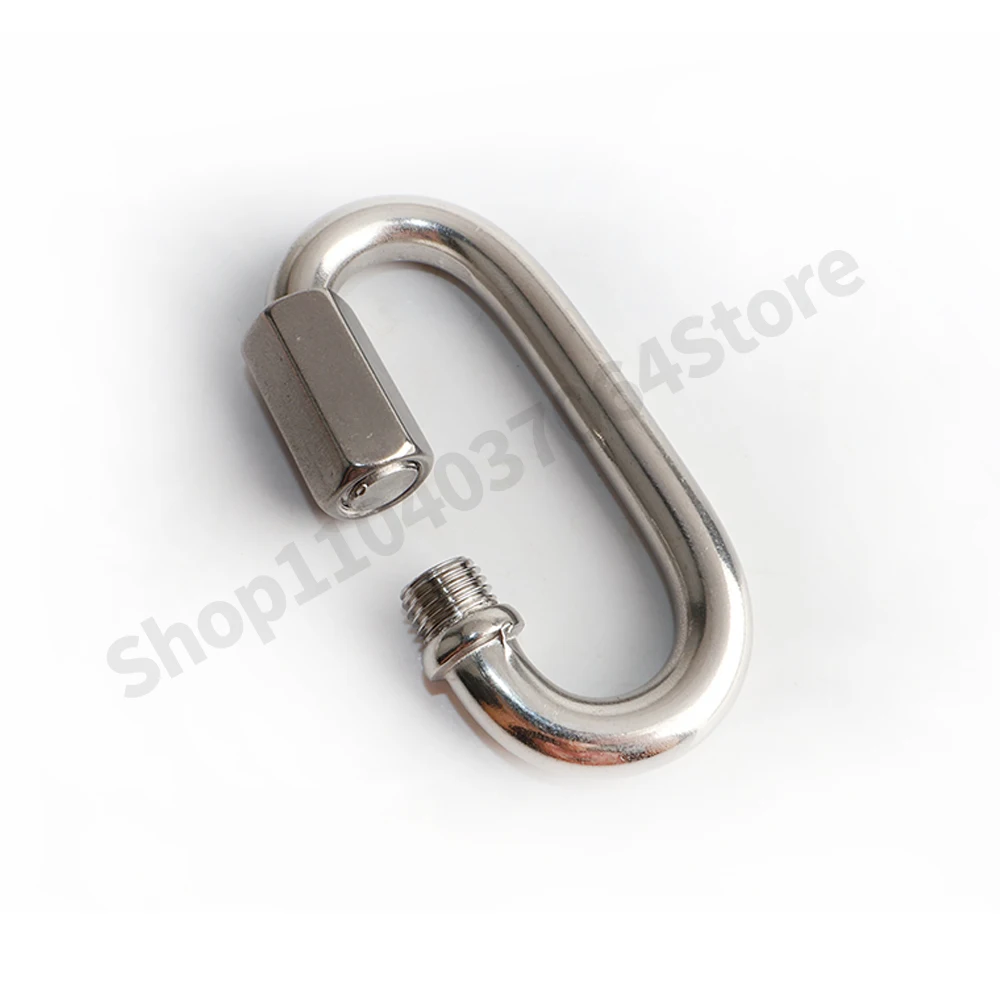 304 Stainless Steel Quick Connect Ring Elastic Buckle Connecting Ring Runway Buckle Climbing Buckle Chain Buckle Keychain Buckle