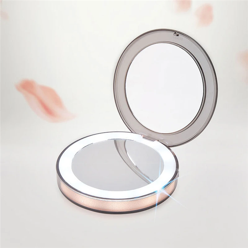 Mini miroir de maquillage L125, loupe 3 fois, éclairage de voyage à induction portable, éclairage tactile