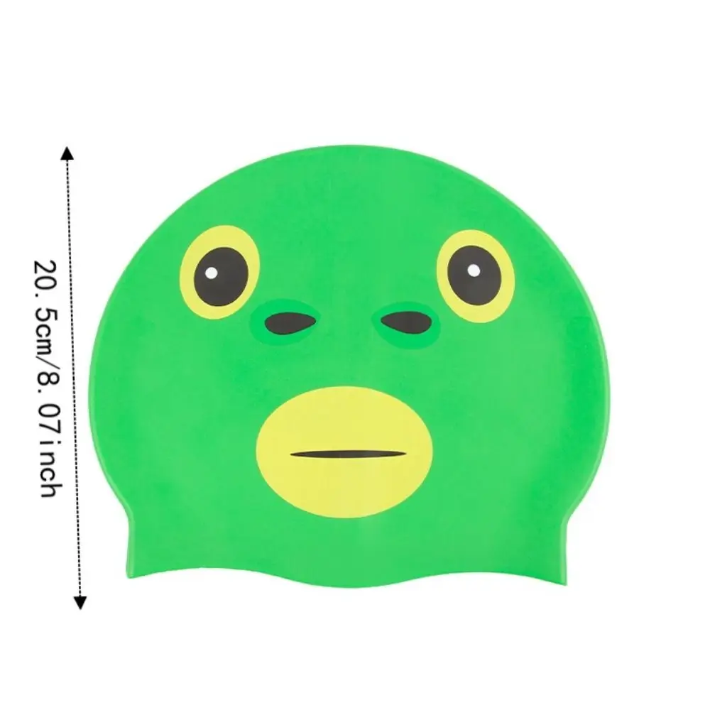 Green-Head Badekappen, hoch dehnbare, wasserdichte Silikon-Badekappen, bequeme, superelastische Fisch-Schwimmkappe für Damen und Mädchen – Detail 1