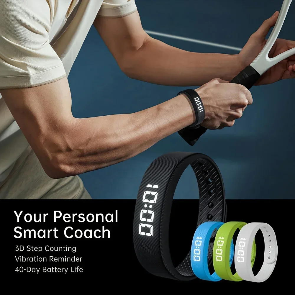 Tracker Bracelet - Versatile, with Vibration Alarm, Pedometer, Calorie Monitor, Days Battery Life