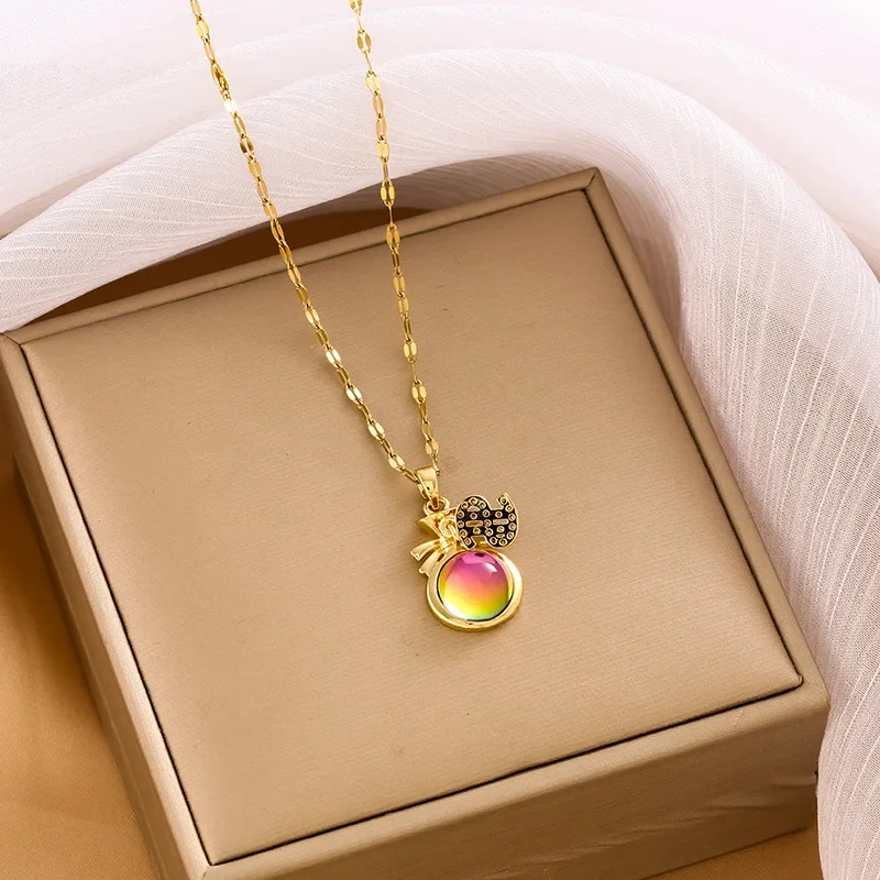 Collane da donna di alta qualità, accessori che non sbiadiscono, ciondoli alla moda con marsupio in zircone