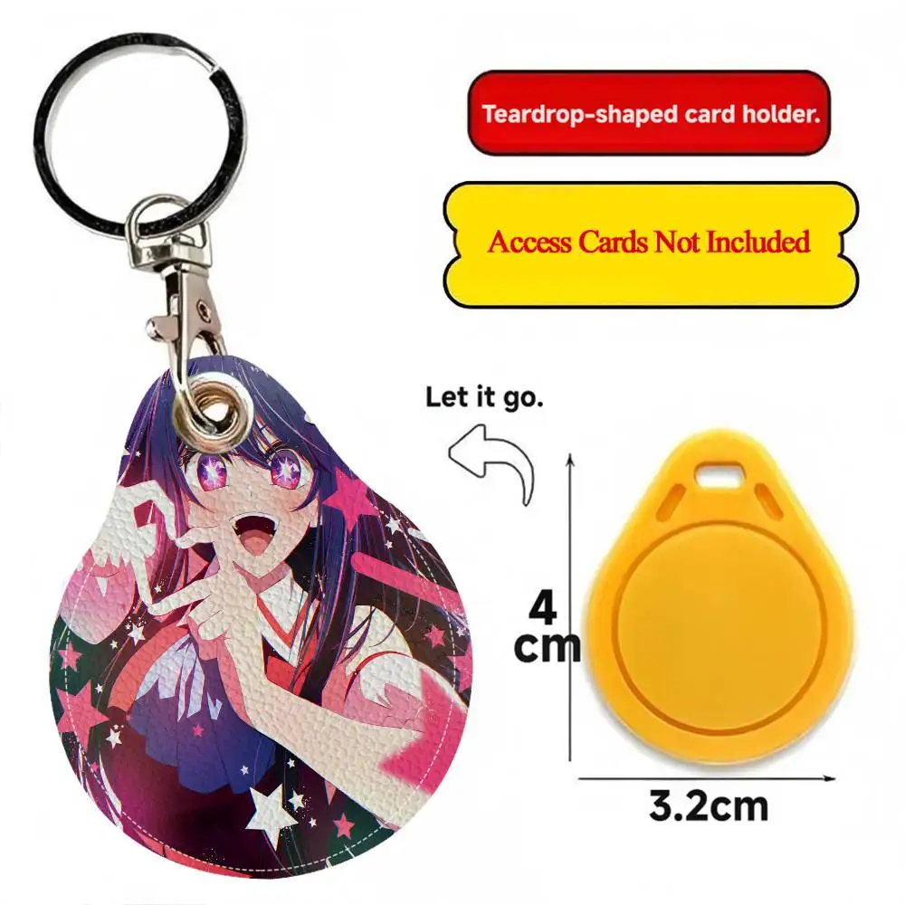 Oshi No Ko Hoshino Ai 1 قطعة بو الجلود المفاتيح واقية قفل الباب التحكم في الوصول العلامات حافظة للبطاقات مفتاح العلامة الدائري #5