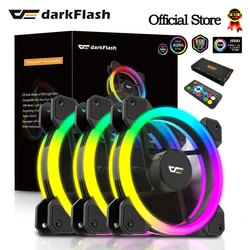 Darkflash DR11 Rgb Fan Ventoinha PC Controladora 120mm Computer Case Fan Kit 6pin Water Cooler CPU Cooling Fans Argb Ventilador